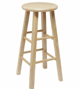 Backless Wood Barstool