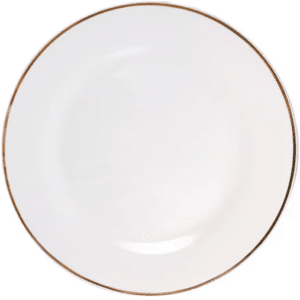 White Dinner Plate With Gold Rim - 10.5"
