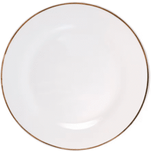 White Salad Plate With Gold Rim - 91/8"