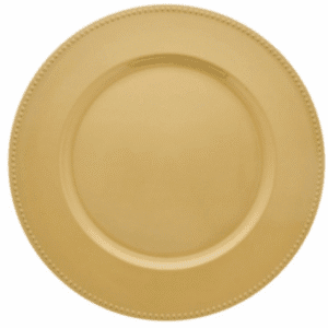 Acrylic Charger 13″ – Gold Dotted