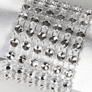 Diamond Rhinestone Napkin Rings - Silver