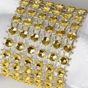 Diamond Rhinestone Napkin Rings - Gold