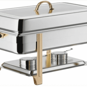8Qt, Gold Accent Rectangle Chafer