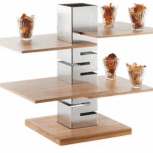 Rosseto Silver Stainless Steel Square Skycap Tower Riser - 3 Tiers