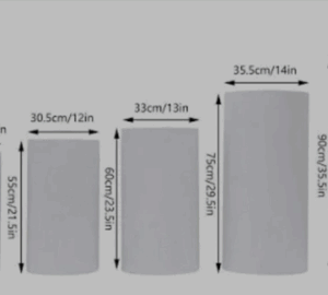 5Pcs White Cylinder Pedestal - Rental