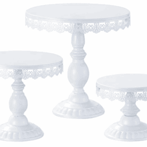 3 Pcs Cake Stand - White 8" 10" 12"