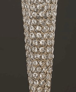 Crystal beaded Trumpet Vase 22" Gold - Table Centerpiece