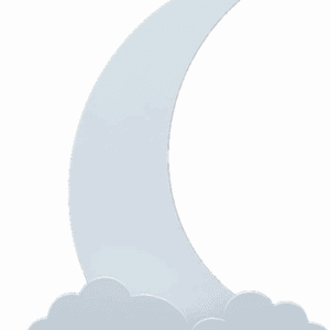 Crescent Moon Backdrop & Clouds, 7ft Tall Wood