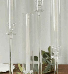 Set of 4 Clear Cylinder Chimney Tubes - 14" 18" 22" 26"