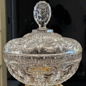 Small Cut Crystal Bowl with Cover