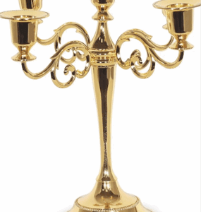 12" Gold Candelabras Centerpiece