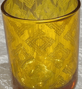 Birch Votive Tea Light| Glass Candle Holder, Lozenge - Gold