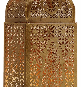 Moroccan Gold Candle Lantern 22"