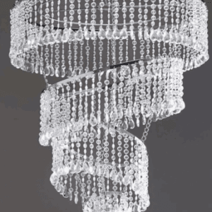 4-Tier Acrylic Diamond Crystal Chandelier Hanging 24"