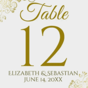 Gold Table Number