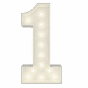Giant Marquee Lightup Number 1 - Wood for Rent