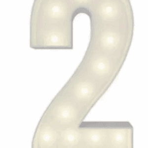 Giant Marquee Lightup Number 2 - Wood for Rent