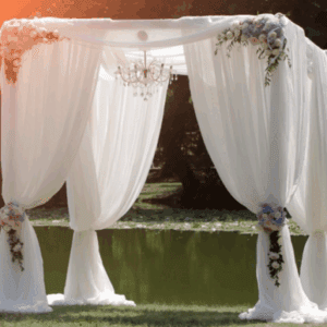 4-Post Arch Arbor with One Sheer Drape