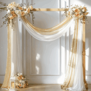 2- Arch Arbor with Two Sheer Drape