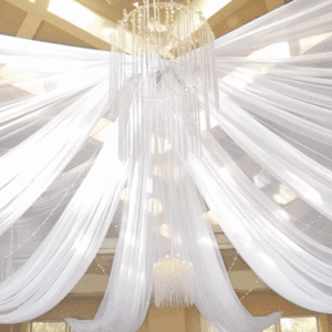 White Ceiling Drapes Sheer Chiffon Fabric