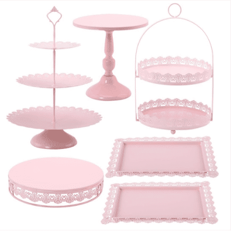 Cake Stand - Pink 8" 10" 12" - Image 2