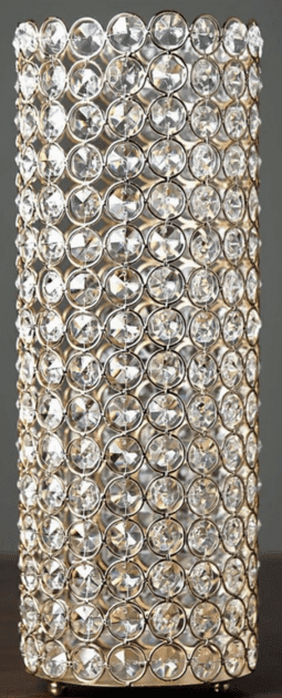 Crystal Beaded Votive Pillar Candle Holder